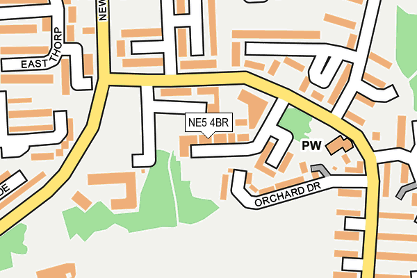 NE5 4BR map - OS OpenMap – Local (Ordnance Survey) NE5 4BR map - OS OpenMap – Local (Ordnance Survey)