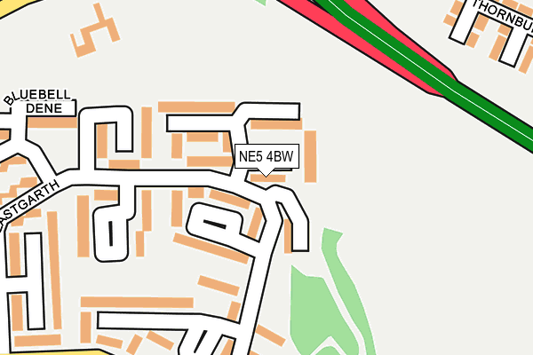 NE5 4BW map - OS OpenMap – Local (Ordnance Survey) NE5 4BW map - OS OpenMap – Local (Ordnance Survey)