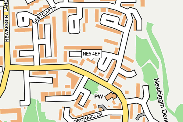 NE5 4EF map - OS OpenMap – Local (Ordnance Survey) NE5 4EF map - OS OpenMap – Local (Ordnance Survey)
