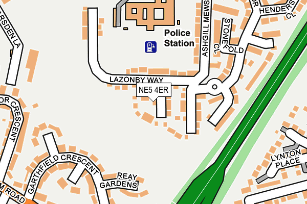 NE5 4ER map - OS OpenMap – Local (Ordnance Survey) NE5 4ER map - OS OpenMap – Local (Ordnance Survey)