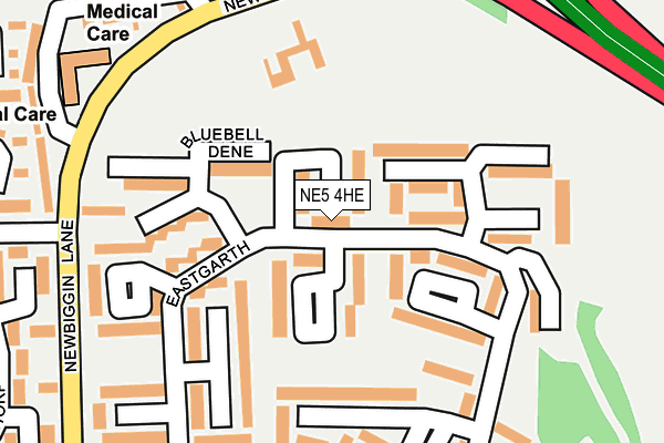 NE5 4HE map - OS OpenMap – Local (Ordnance Survey) NE5 4HE map - OS OpenMap – Local (Ordnance Survey)