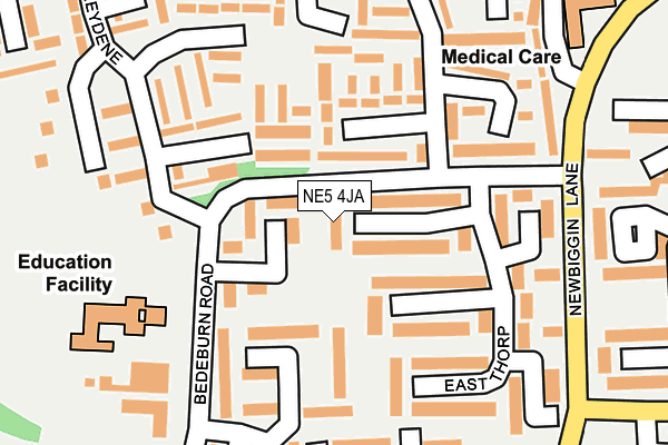 NE5 4JA map - OS OpenMap – Local (Ordnance Survey) NE5 4JA map - OS OpenMap – Local (Ordnance Survey)
