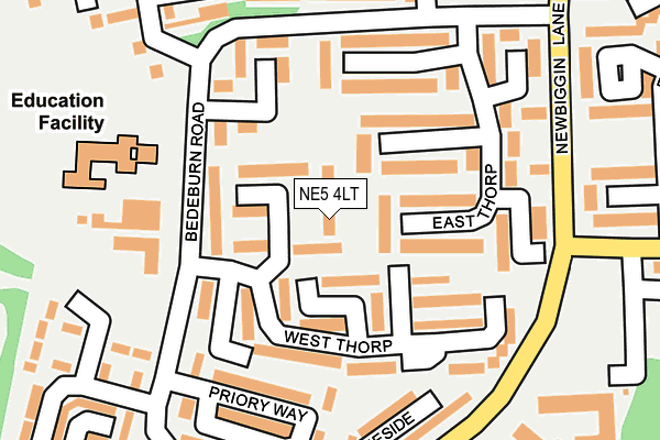 NE5 4LT map - OS OpenMap – Local (Ordnance Survey) NE5 4LT map - OS OpenMap – Local (Ordnance Survey)
