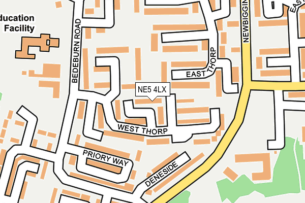 NE5 4LX map - OS OpenMap – Local (Ordnance Survey)