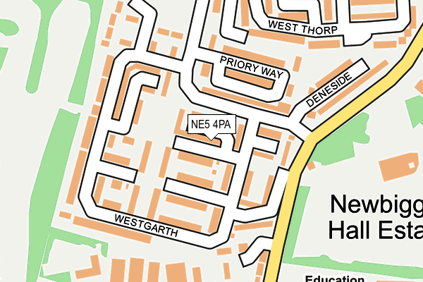 NE5 4PA map - OS OpenMap – Local (Ordnance Survey) NE5 4PA map - OS OpenMap – Local (Ordnance Survey)