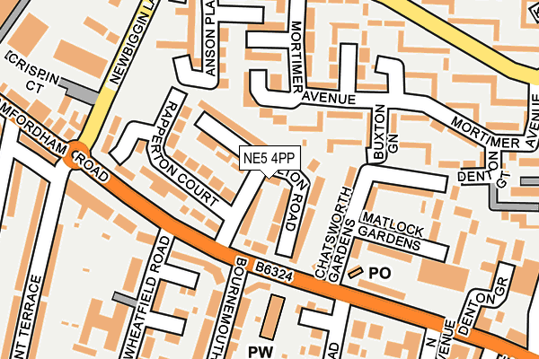NE5 4PP map - OS OpenMap – Local (Ordnance Survey) NE5 4PP map - OS OpenMap – Local (Ordnance Survey)