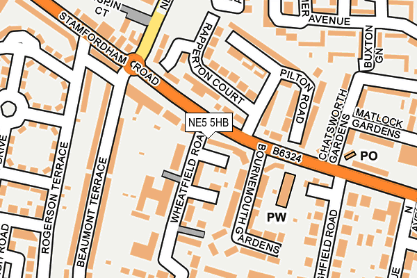 NE5 5HB map - OS OpenMap – Local (Ordnance Survey) NE5 5HB map - OS OpenMap – Local (Ordnance Survey)