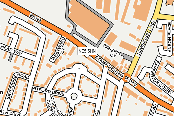 NE5 5HN map - OS OpenMap – Local (Ordnance Survey) NE5 5HN map - OS OpenMap – Local (Ordnance Survey)