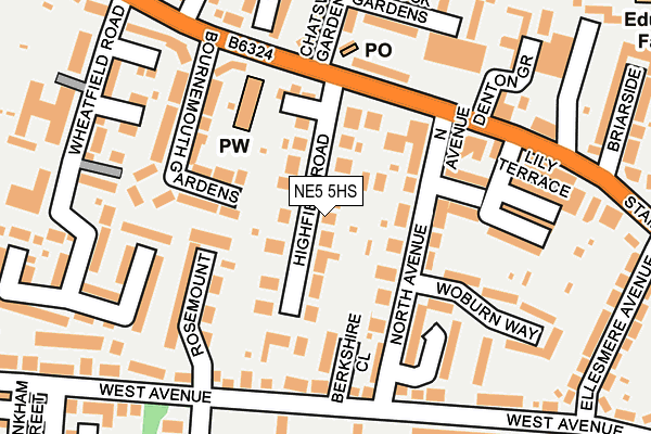 NE5 5HS map - OS OpenMap – Local (Ordnance Survey) NE5 5HS map - OS OpenMap – Local (Ordnance Survey)