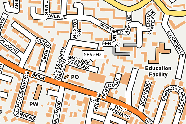 NE5 5HX map - OS OpenMap – Local (Ordnance Survey) NE5 5HX map - OS OpenMap – Local (Ordnance Survey)