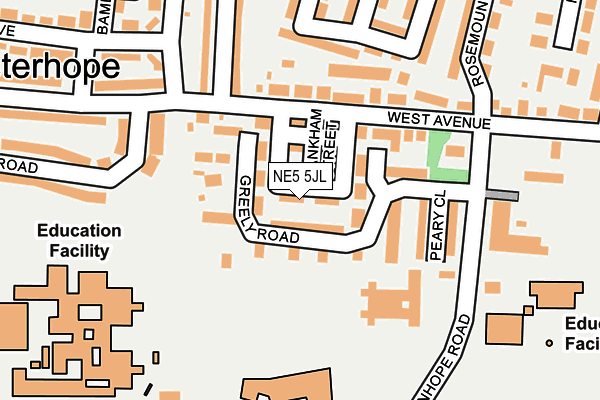 NE5 5JL map - OS OpenMap – Local (Ordnance Survey) NE5 5JL map - OS OpenMap – Local (Ordnance Survey)