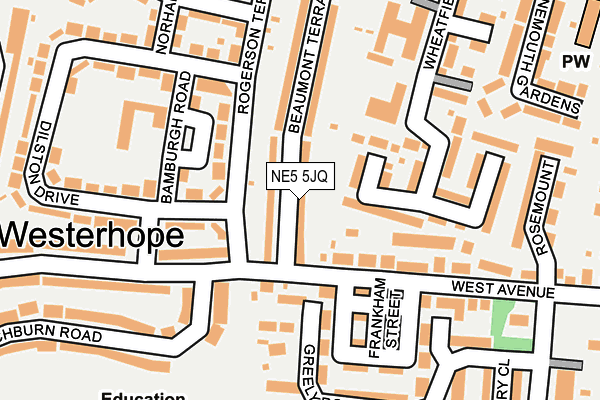 NE5 5JQ map - OS OpenMap – Local (Ordnance Survey) NE5 5JQ map - OS OpenMap – Local (Ordnance Survey)
