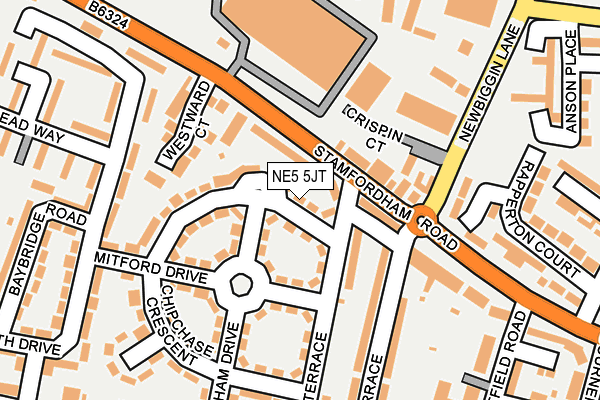NE5 5JT map - OS OpenMap – Local (Ordnance Survey) NE5 5JT map - OS OpenMap – Local (Ordnance Survey)