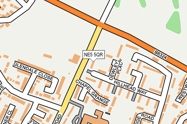 NE5 5QR map - OS OpenMap – Local (Ordnance Survey) NE5 5QR map - OS OpenMap – Local (Ordnance Survey)