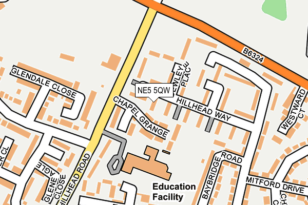 NE5 5QW map - OS OpenMap – Local (Ordnance Survey) NE5 5QW map - OS OpenMap – Local (Ordnance Survey)