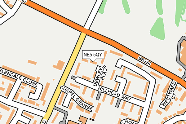 NE5 5QY map - OS OpenMap – Local (Ordnance Survey) NE5 5QY map - OS OpenMap – Local (Ordnance Survey)
