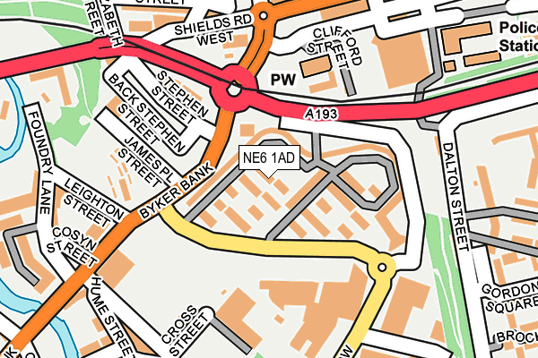 NE6 1AD map - OS OpenMap – Local (Ordnance Survey) NE6 1AD map - OS OpenMap – Local (Ordnance Survey)