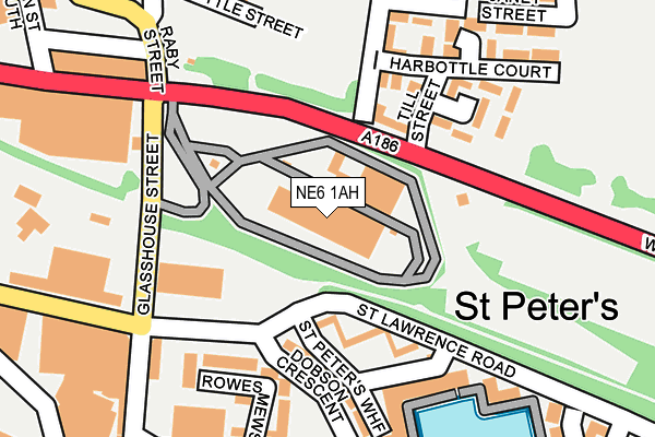 NE6 1AH map - OS OpenMap – Local (Ordnance Survey)
