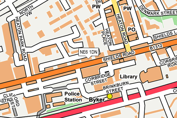 NE6 1DN map - OS OpenMap – Local (Ordnance Survey) NE6 1DN map - OS OpenMap – Local (Ordnance Survey)