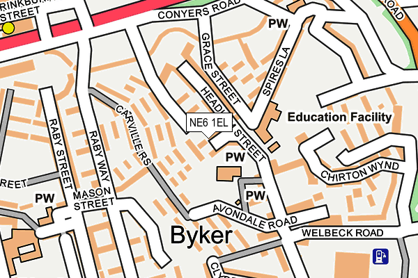 NE6 1EL map - OS OpenMap – Local (Ordnance Survey) NE6 1EL map - OS OpenMap – Local (Ordnance Survey)
