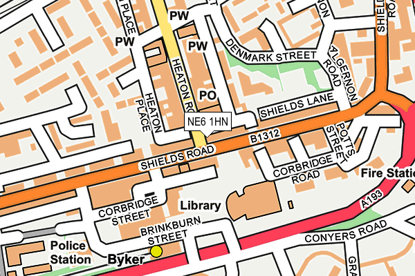 NE6 1HN map - OS OpenMap – Local (Ordnance Survey) NE6 1HN map - OS OpenMap – Local (Ordnance Survey)