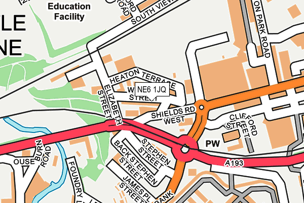 NE6 1JQ map - OS OpenMap – Local (Ordnance Survey) NE6 1JQ map - OS OpenMap – Local (Ordnance Survey)