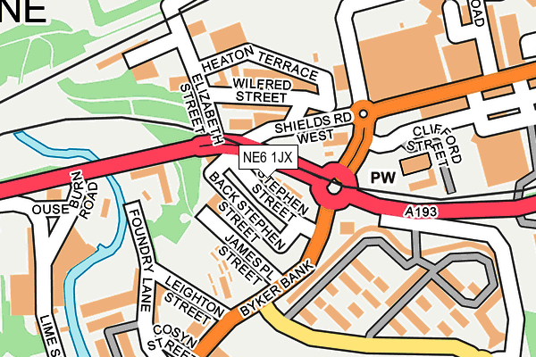 NE6 1JX map - OS OpenMap – Local (Ordnance Survey) NE6 1JX map - OS OpenMap – Local (Ordnance Survey)