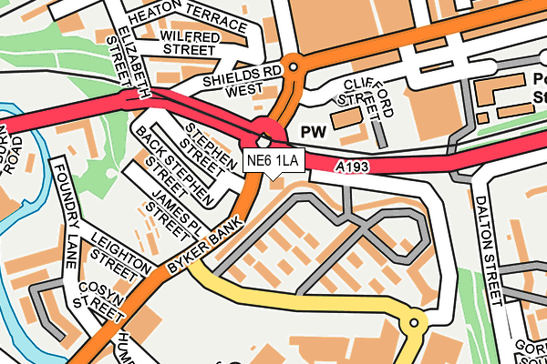 NE6 1LA map - OS OpenMap – Local (Ordnance Survey) NE6 1LA map - OS OpenMap – Local (Ordnance Survey)