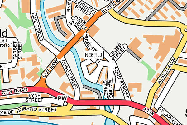 NE6 1LJ map - OS OpenMap – Local (Ordnance Survey) NE6 1LJ map - OS OpenMap – Local (Ordnance Survey)