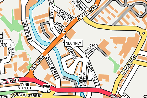 NE6 1NW map - OS OpenMap – Local (Ordnance Survey) NE6 1NW map - OS OpenMap – Local (Ordnance Survey)