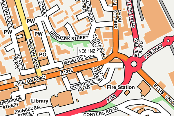 NE6 1NZ map - OS OpenMap – Local (Ordnance Survey) NE6 1NZ map - OS OpenMap – Local (Ordnance Survey)
