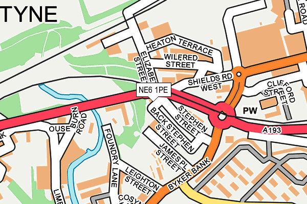 NE6 1PE map - OS OpenMap – Local (Ordnance Survey) NE6 1PE map - OS OpenMap – Local (Ordnance Survey)