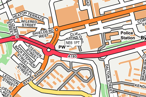 NE6 1PT map - OS OpenMap – Local (Ordnance Survey)