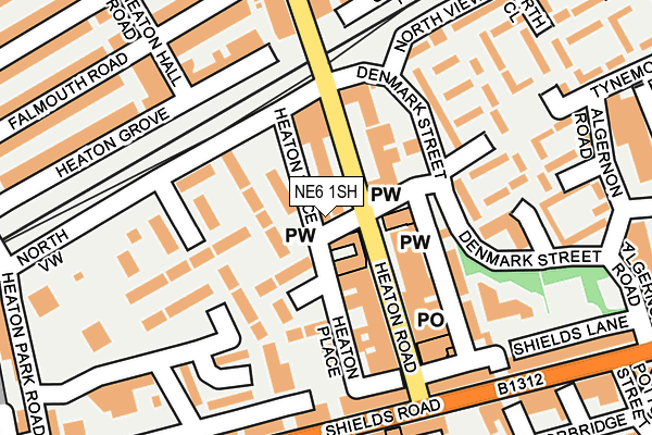 NE6 1SH map - OS OpenMap – Local (Ordnance Survey) NE6 1SH map - OS OpenMap – Local (Ordnance Survey)