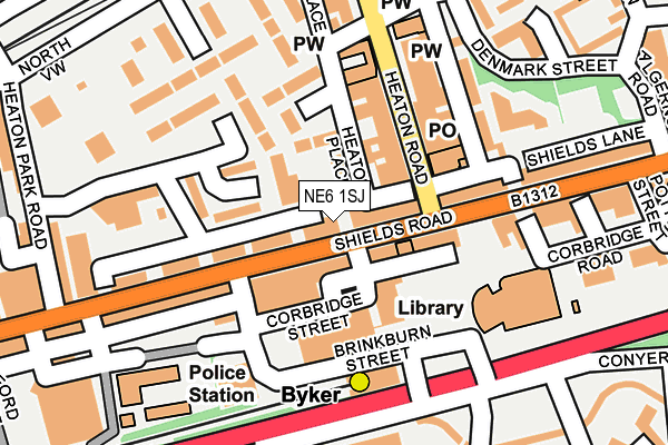 NE6 1SJ map - OS OpenMap – Local (Ordnance Survey) NE6 1SJ map - OS OpenMap – Local (Ordnance Survey)
