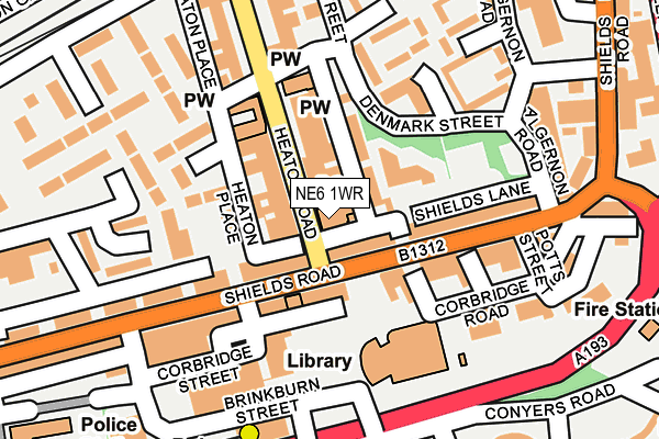 NE6 1WR map - OS OpenMap – Local (Ordnance Survey) NE6 1WR map - OS OpenMap – Local (Ordnance Survey)
