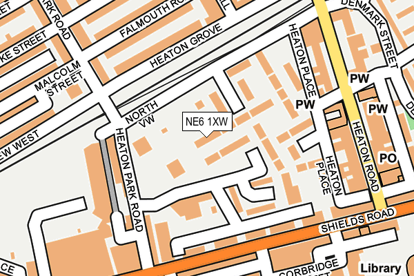 NE6 1XW map - OS OpenMap – Local (Ordnance Survey) NE6 1XW map - OS OpenMap – Local (Ordnance Survey)