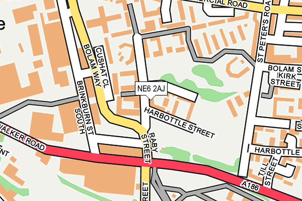 NE6 2AJ map - OS OpenMap – Local (Ordnance Survey) NE6 2AJ map - OS OpenMap – Local (Ordnance Survey)