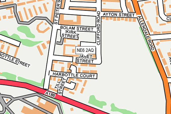 NE6 2AQ map - OS OpenMap – Local (Ordnance Survey) NE6 2AQ map - OS OpenMap – Local (Ordnance Survey)