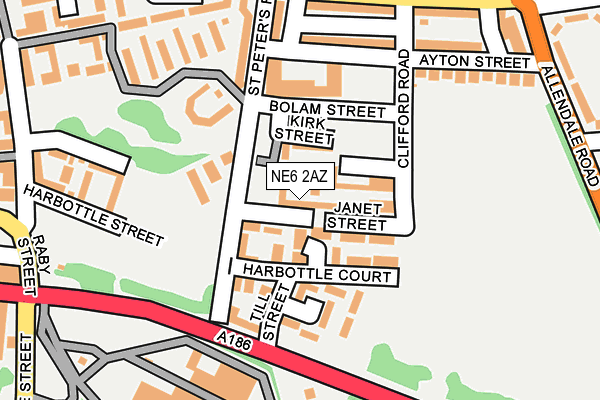 NE6 2AZ map - OS OpenMap – Local (Ordnance Survey) NE6 2AZ map - OS OpenMap – Local (Ordnance Survey)