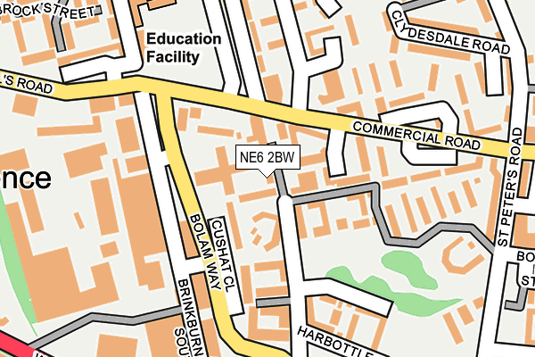 NE6 2BW map - OS OpenMap – Local (Ordnance Survey) NE6 2BW map - OS OpenMap – Local (Ordnance Survey)