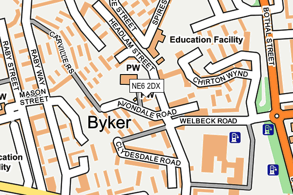 NE6 2DX map - OS OpenMap – Local (Ordnance Survey) NE6 2DX map - OS OpenMap – Local (Ordnance Survey)