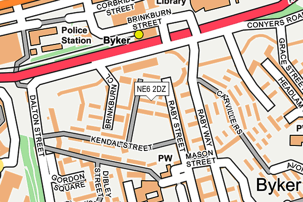 NE6 2DZ map - OS OpenMap – Local (Ordnance Survey) NE6 2DZ map - OS OpenMap – Local (Ordnance Survey)