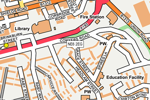 NE6 2EG map - OS OpenMap – Local (Ordnance Survey) NE6 2EG map - OS OpenMap – Local (Ordnance Survey)