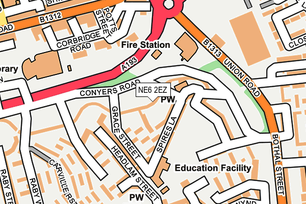 NE6 2EZ map - OS OpenMap – Local (Ordnance Survey) NE6 2EZ map - OS OpenMap – Local (Ordnance Survey)
