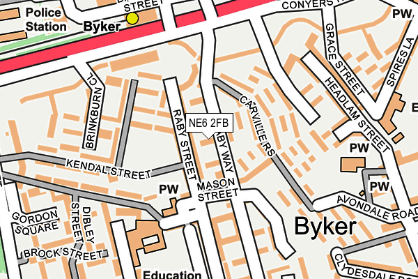 NE6 2FB map - OS OpenMap – Local (Ordnance Survey) NE6 2FB map - OS OpenMap – Local (Ordnance Survey)