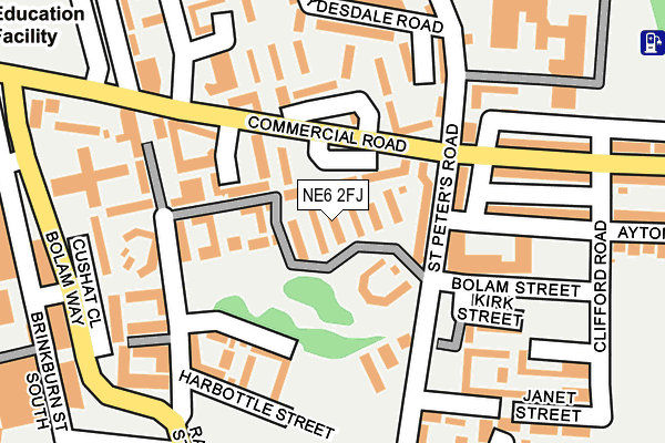 NE6 2FJ map - OS OpenMap – Local (Ordnance Survey) NE6 2FJ map - OS OpenMap – Local (Ordnance Survey)