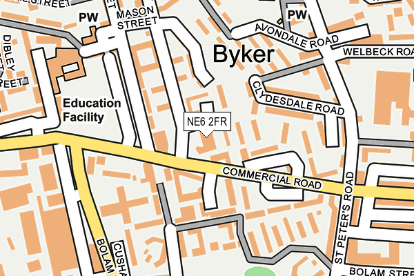 NE6 2FR map - OS OpenMap – Local (Ordnance Survey) NE6 2FR map - OS OpenMap – Local (Ordnance Survey)
