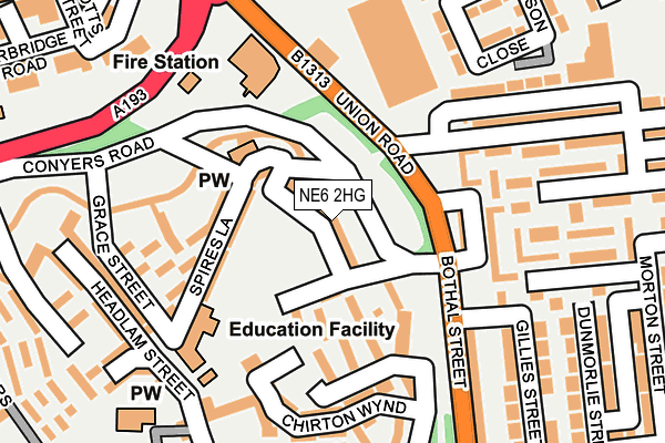 NE6 2HG map - OS OpenMap – Local (Ordnance Survey) NE6 2HG map - OS OpenMap – Local (Ordnance Survey)