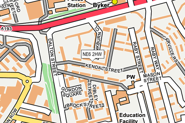 NE6 2HW map - OS OpenMap – Local (Ordnance Survey) NE6 2HW map - OS OpenMap – Local (Ordnance Survey)